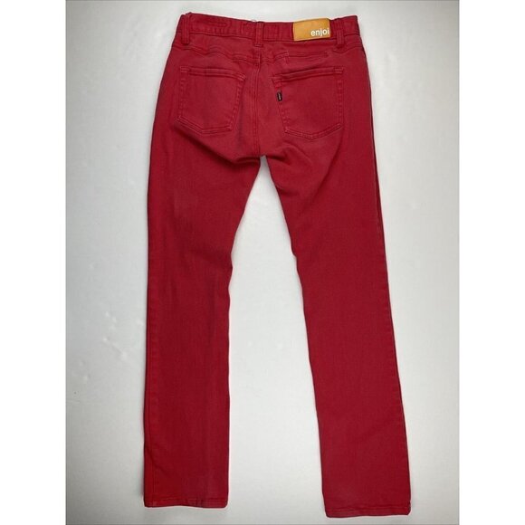 Enjoi Skateboading Sundays Slim Fit Pants Women’s 30 Cotton Stretch Red Denim - Picture 2 of 13